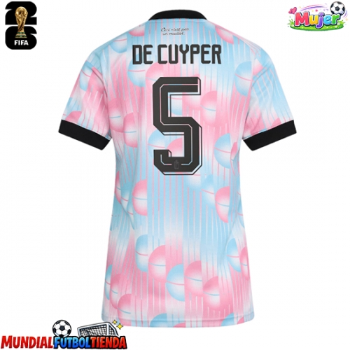 Camiseta Bélgica Maxim De Cuyper #5 Segunda Equipación Replica Mundial 2026 para mujer mangas cortas